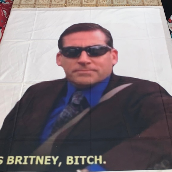 52” X 60” The Office - Michael Scott “It’s Britney Bitches” Wall Tapestry 100% - Picture 3 of 6
